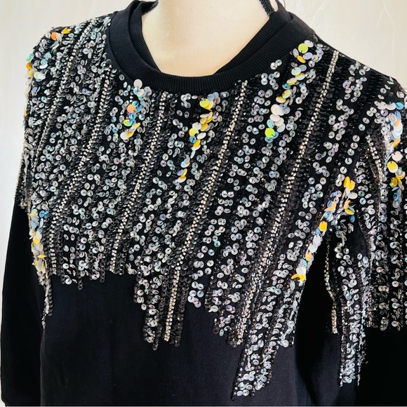 Let Me Be Disco Sequin Sweatshirt NWT - Picture 3 of 9